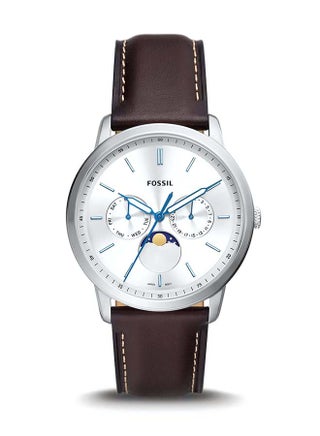 Men's Neutra Round Shape Chronograph Leather Strap Wrist Watch FS5905 - 42mm - Brown - v1649916821/N53063036A_1