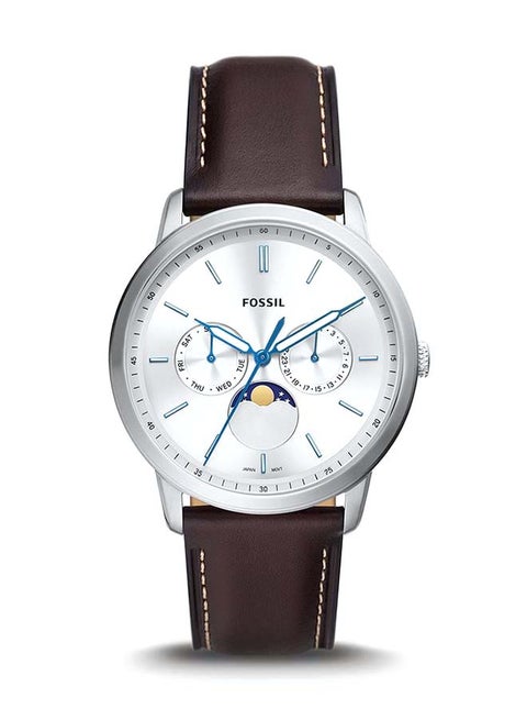 Men's Neutra Round Shape Chronograph Leather Strap Wrist Watch FS5905 - 42mm - Brown