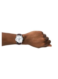 FOSSIL Men's Neutra Round Shape Chronograph Leather Strap Wrist Watch FS5905 - 42mm - Brown  - Image 4