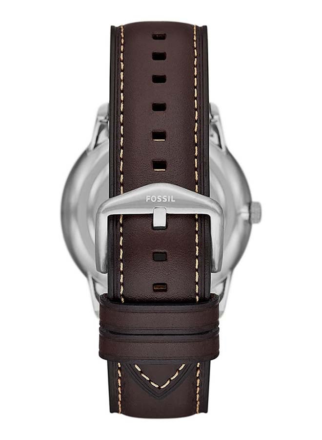 FOSSIL Men's Neutra Round Shape Chronograph Leather Strap Wrist Watch FS5905 - 42mm - Brown  - Image 3