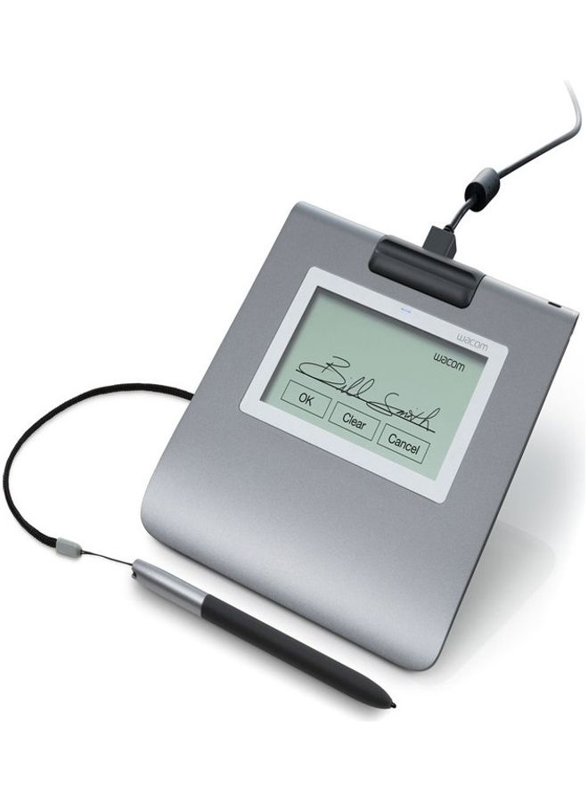 Wacom - STU-430 4.5-Inch Monochrome LCD Signature Pad With A Battery-Free Stylus Grey - Image 1