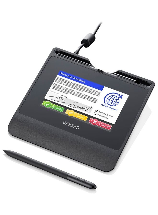 Wacom - STU-540 5-inch Color LCD Signature Pad With A Battery-Free Stylus Black - Image 1