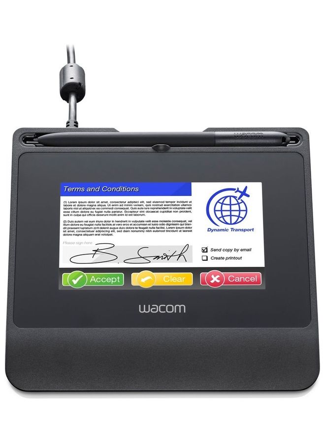 Wacom - STU-540 5-inch Color LCD Signature Pad With A Battery-Free Stylus Black - Image 1
