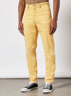 Washed Wide Leg Jeans Yellow