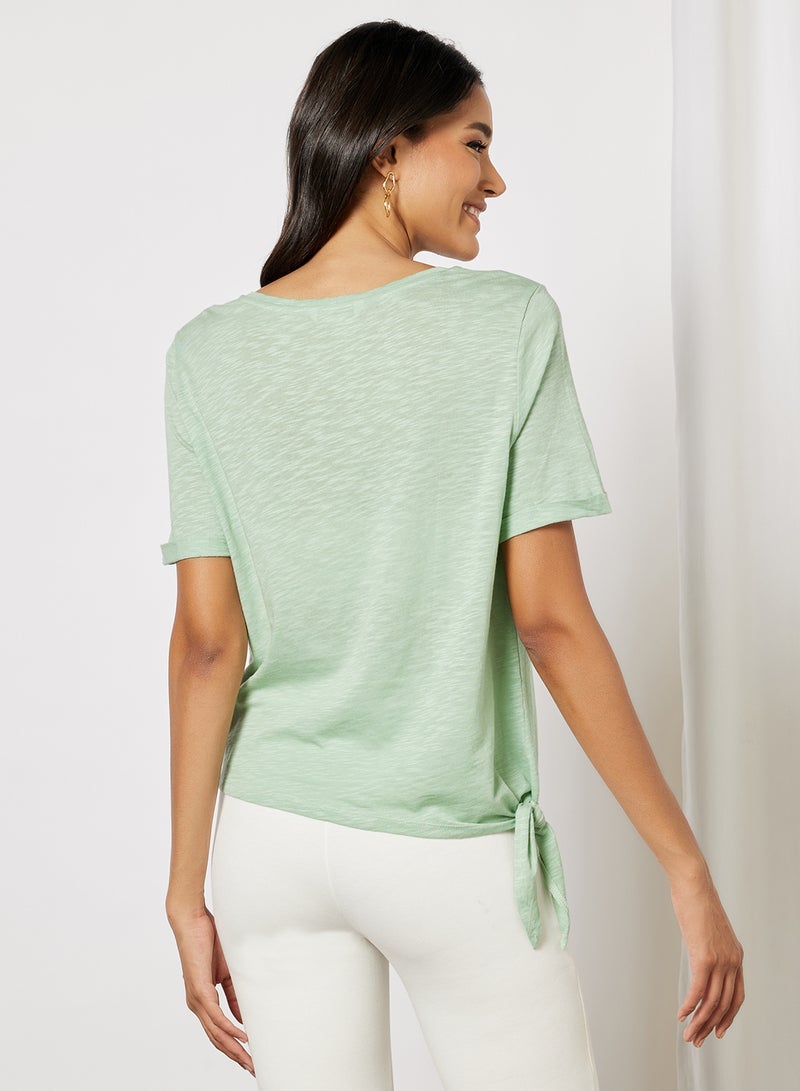ONLY - Slogan Print T-Shirt Frosty Green - Image 1