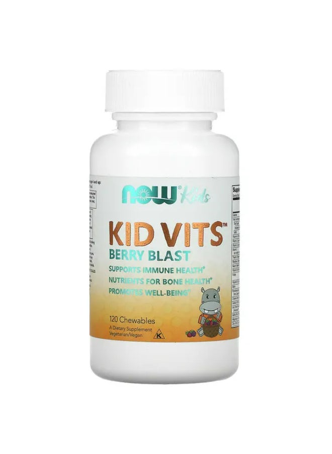 Now Foods - Kid Vits Berry Blast Multivitamin Supplement - 120 Chewables - Image 1