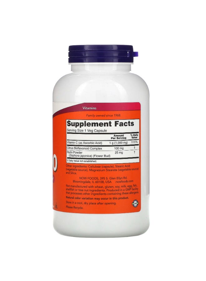 Now Foods Vitamin C-1000 Sustained Release with Rose hip, 250 Tablets  - Image 2