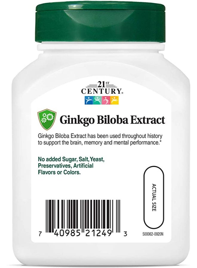 21st CENTURY Standardized Ginkgo Biloba Extract - 60 Vegetarian Capsules  - Image 2