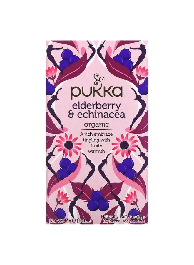 Pukka Elderberry And Echinacea Fruit - 20 Tea Sachets - Image 1