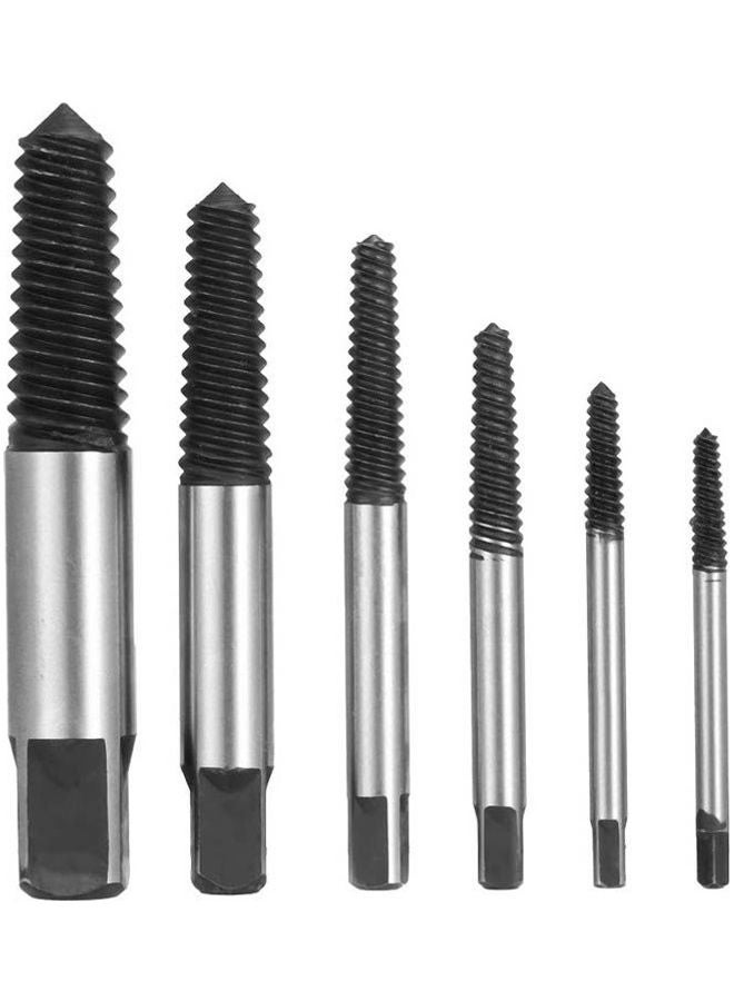 Generic - 6Pcs Broken Bolt Screw Extractor Remover Set Easy Out Drill Bits Tools Kit Multicolour 3-22mm - Image 1