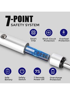 Rock Pow 360 Degree Windproof Flameless Flexible Neck Long USB Type-C Rechargeable Electric Candle Arc Lighter With LED Battery Display And Safety Switch Silver 26 x 1.5 x 1.5cm  - Image 4