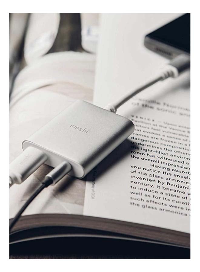 Moshi - USB-C Digital Audio Adapter With Charging Silver - Image 1