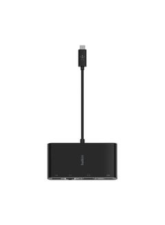 Belkin Usb-C Multimedia With Tethered Usb-C Cable - Interface Hub With Usb-A 3.2 Gen Port, Ethernet Port, Vga Port, And 4K Hdmi Port, For Mac And Windows And Usb-C Devices- Black Black