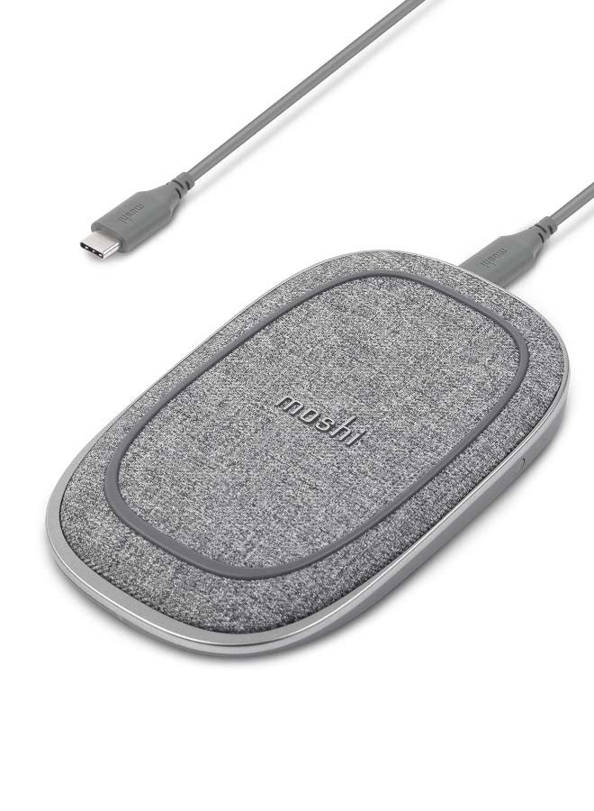 Moshi 5000 mAh Porto Q Portable Battery With Built-In Wireless Charger With USB C To USB A Cable, For Apple iPhone 15/14 And Older, Samsung, Huawei And Other Qi Enabled Device Nordic Gray - Image 3