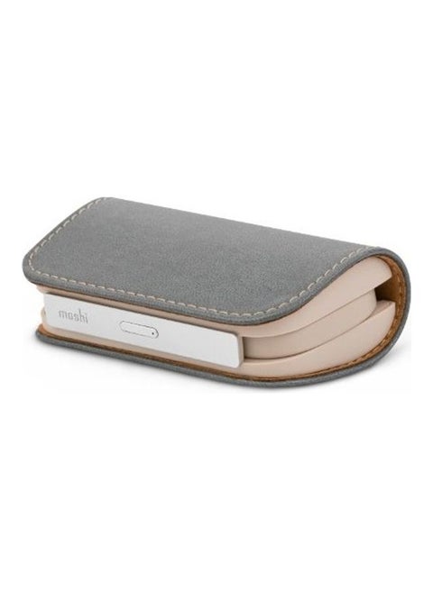IonGo 5K Duo Portable Battery with Built in Lightning and USBC Cables - Fossil Gray