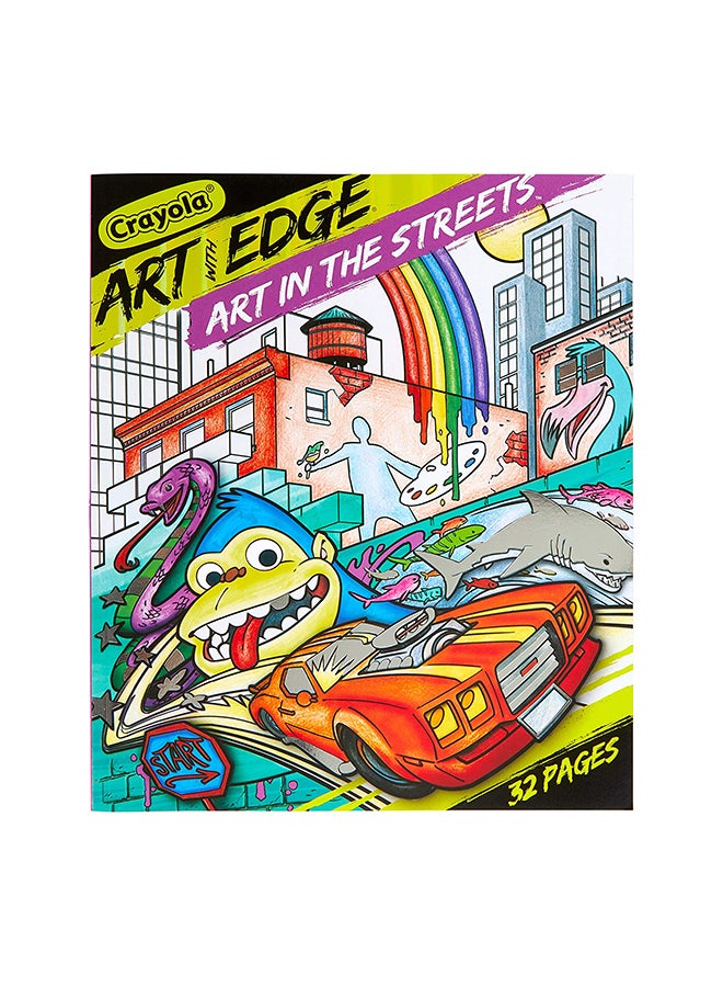 Crayola Art With Edge And Art In The Streets Coloring Book- 40 Pages, Multicolor ‎0.64x21.59x25.4cm - Image 1