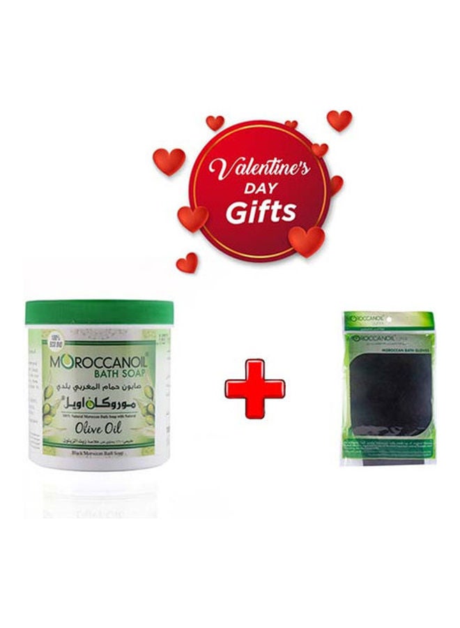 MOROCCANOIL Moroccan Soap Olive & Luffa Glove Set 1000ml - Image 2