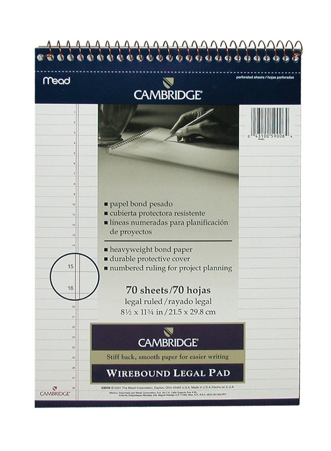 Cambridge Premium Writing Pad White