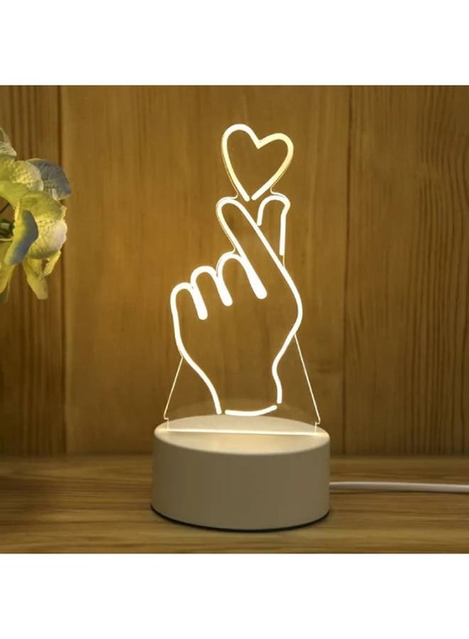 كوتيس مصباح ليلي LED ثلاثي الأبعاد بتصميم خادع للبصر يعبر عن الحب أصفر  - Image 2