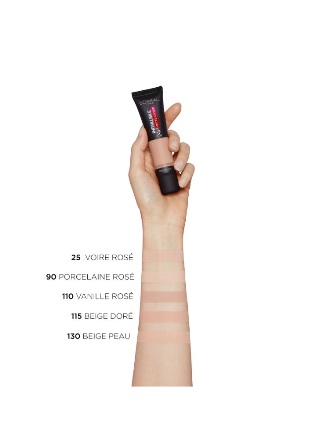 L'OREAL PARIS - Infallible 24H Matte Cover Foundation 110 Rose Vanilla - Image 1