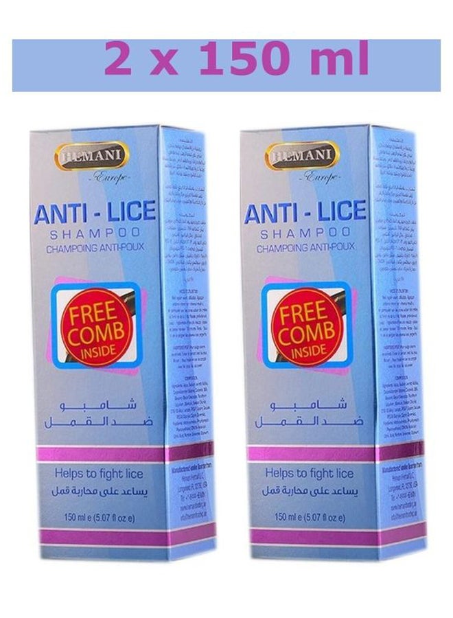 HEMANI - Pack Of 2 Anti Lice Shampoo 2x150ml - Image 1