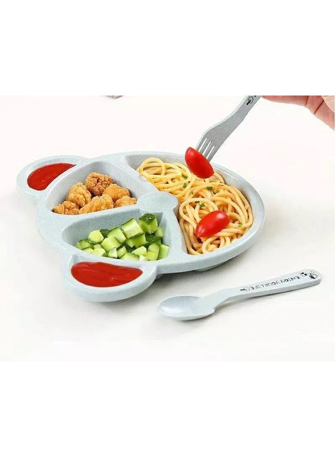 Sharpdo - 3-Piece Durable Long-lasting Wheat Straw Counterpart Dinnerware Set Comfortable for Baby - Image 1