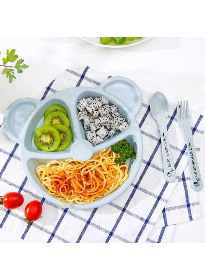 Sharpdo - 3-Piece Durable Long-lasting Wheat Straw Counterpart Dinnerware Set Comfortable for Baby - Image 1