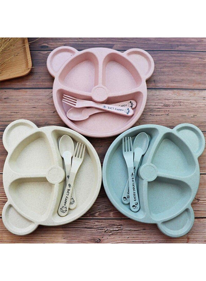 Sharpdo - 3-Piece Durable Long-lasting Wheat Straw Counterpart Dinnerware Set Comfortable for Baby - Image 1