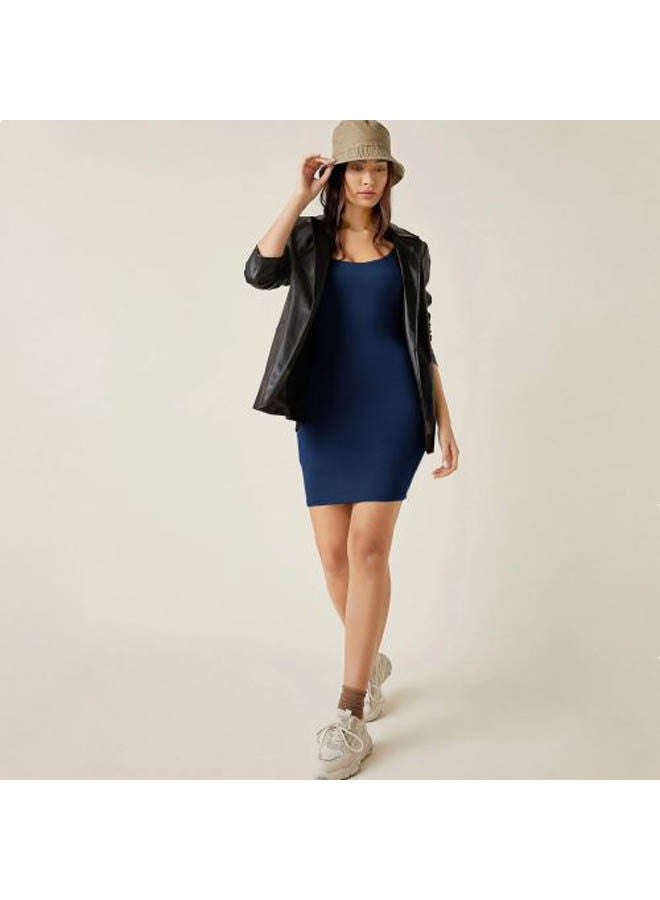 Mesery Bretelle Short Dress Cotton Thin Strap Navy  - Image 2