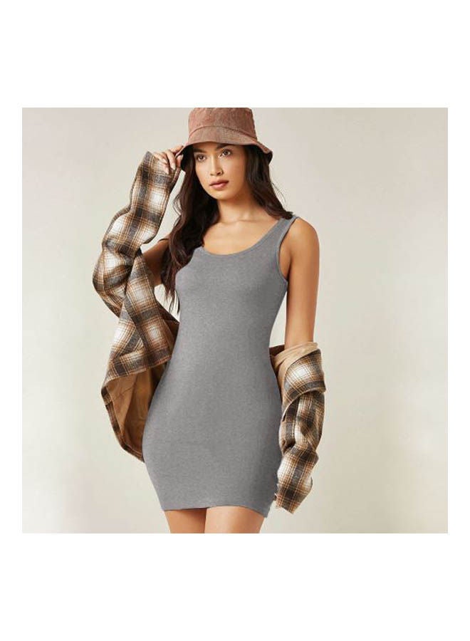 Mesery Bretelle Short Dress Cotton TankTop Grey  - Image 2