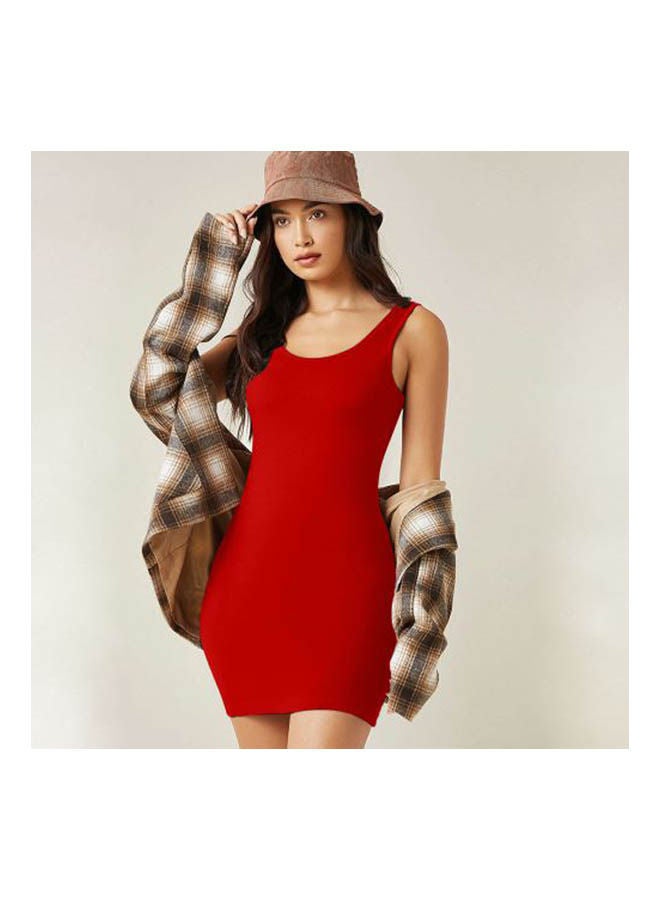 Mesery Bretelle Short Dress Cotton TankTop Red  - Image 2