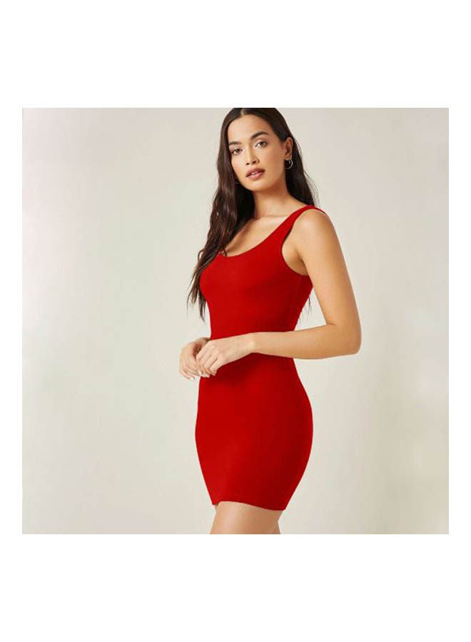 Mesery Bretelle Short Dress Cotton TankTop Red  - Image 3