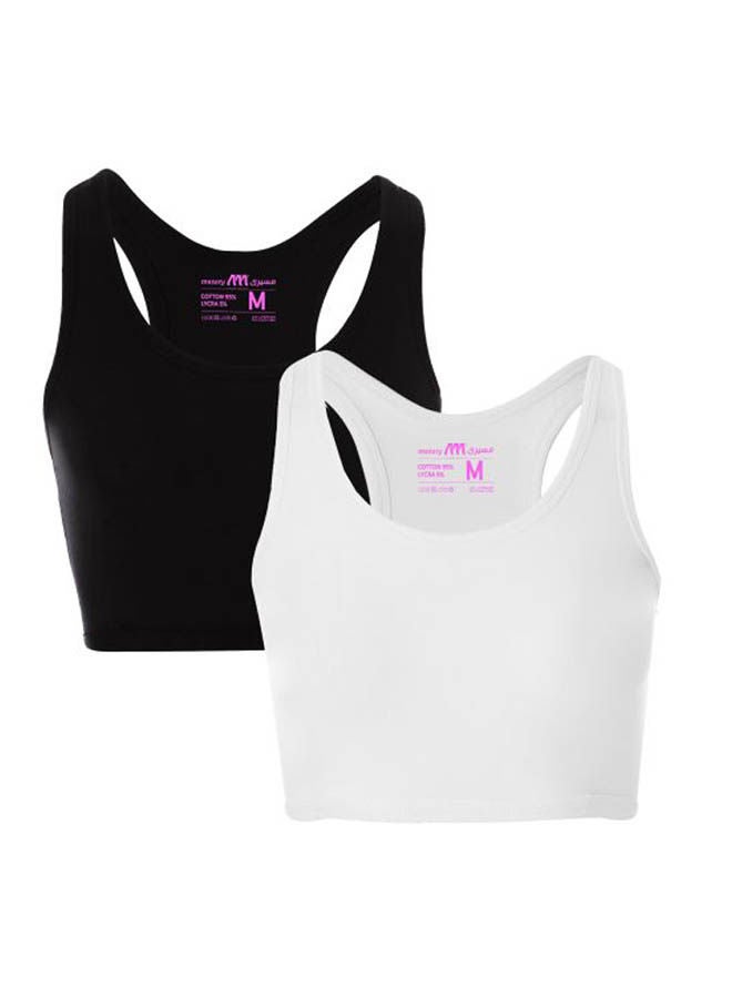Mesery Bundle Of Two Full Coverage Non-wired Cross Back Sportive Bra Multicolour  - Image 1