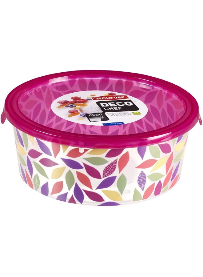 Curver Deco Chef Round Plastic Storage Container Multicolour 13 x 13 x 6.8cm - Image 3