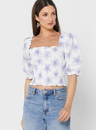 Square Neck Ruched Top Multicolour - v1649948586/N53096771V_1