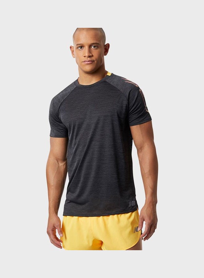New Balance Fast Flight Printed Short Sleeves T-Shirt Black - Image 1