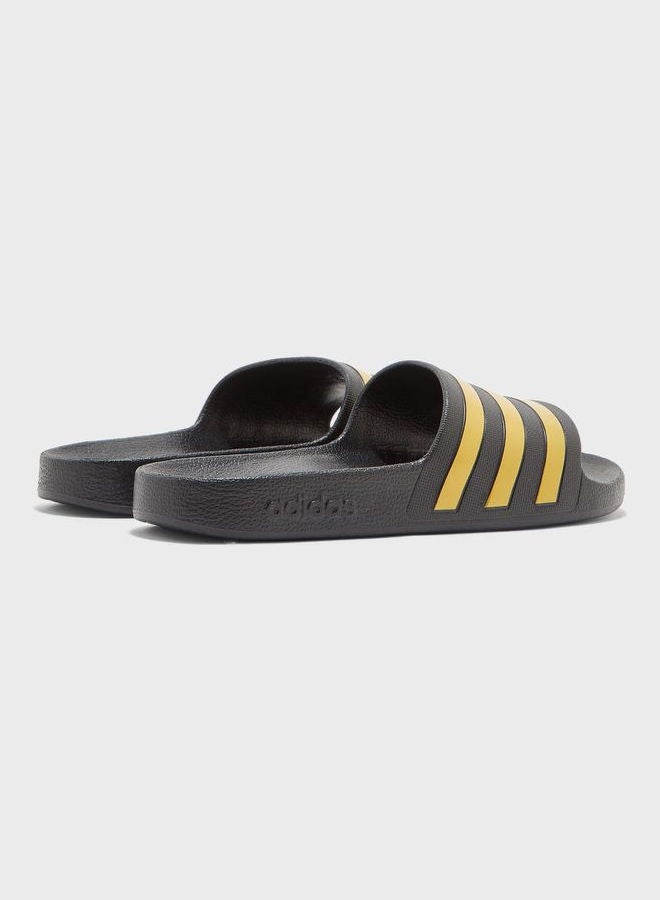 Adidas Adilette Aqua Sports Swim Unisex Slides Black/Gold  - Image 3