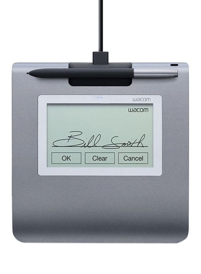 Wacom - STU-430 4.5-Inch Monochrome LCD Signature Pad With A Battery-Free Stylus Grey - Image 1