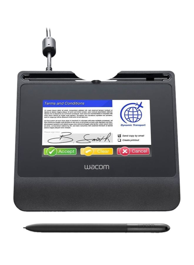 Wacom - STU-540 5-inch Color LCD Signature Pad With A Battery-Free Stylus Black - Image 1