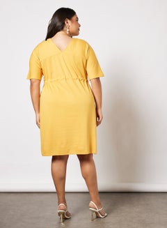 Vero Moda Curve Drawstring Waist Dress Yellow  - Image 2