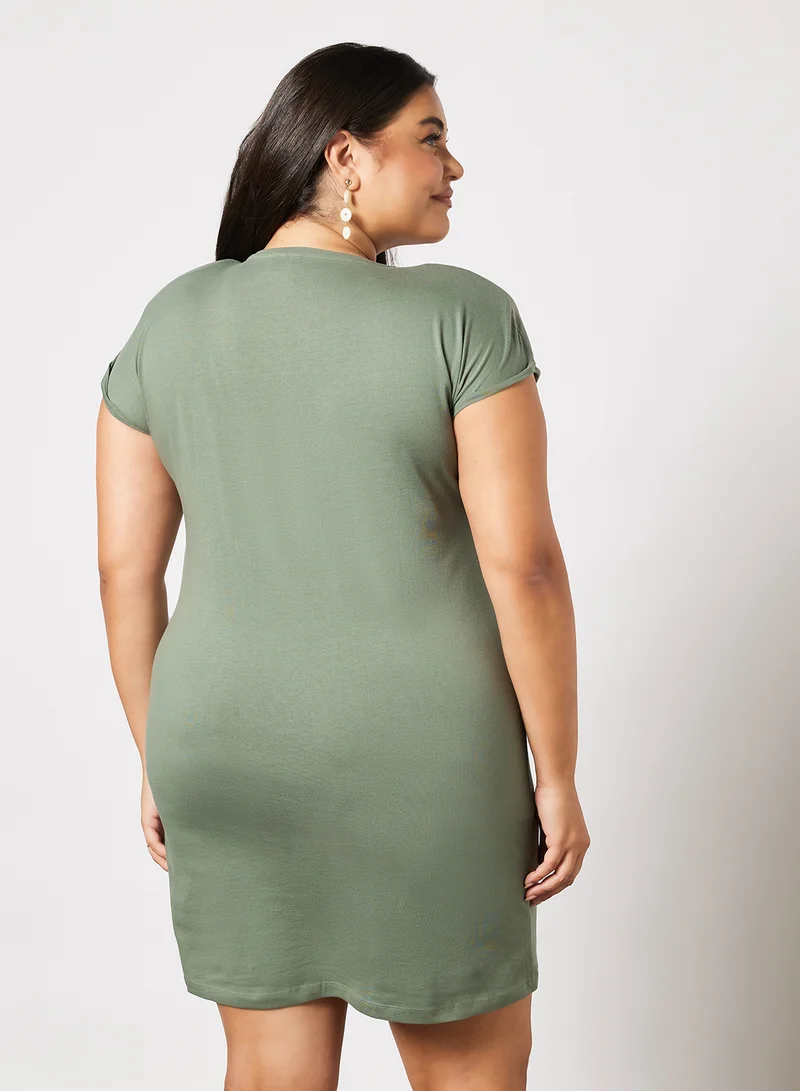 VERO MODA Plus Size Mini Dress Green