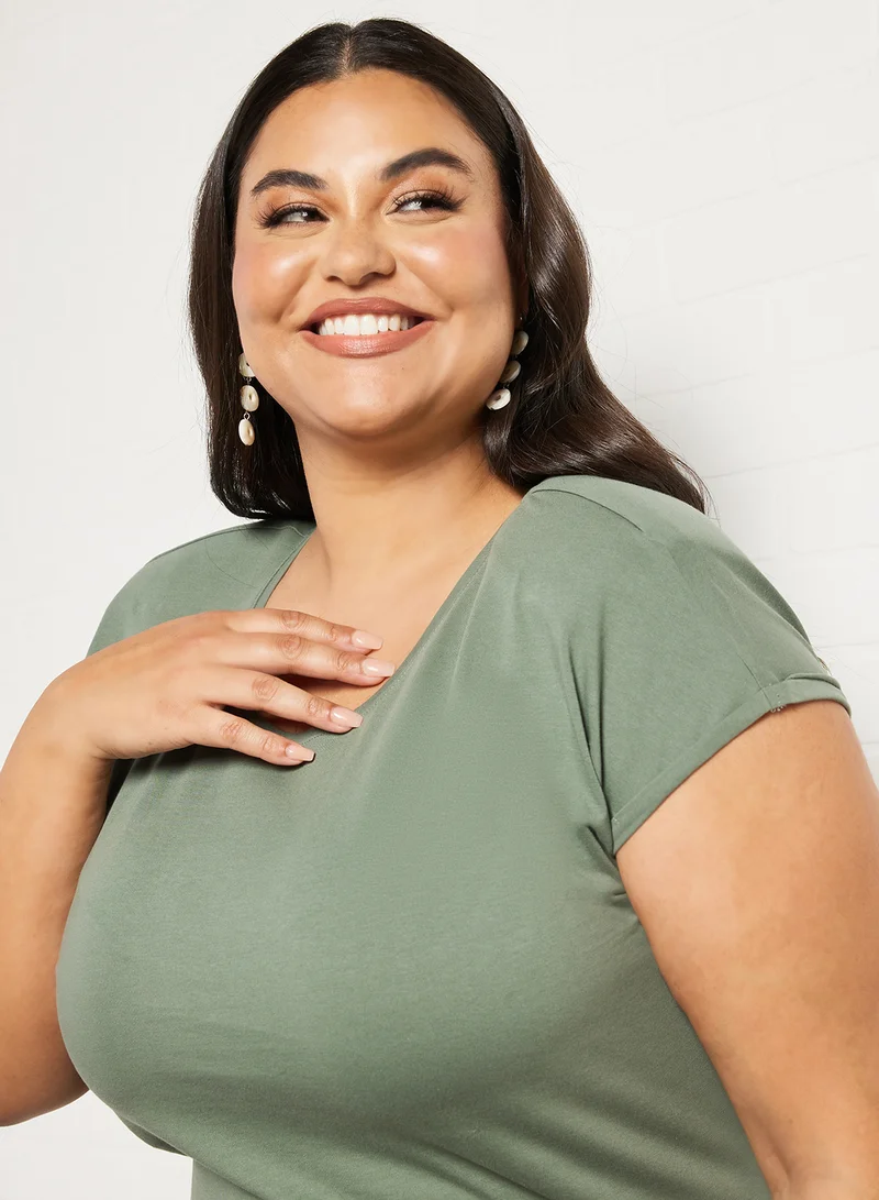 VERO MODA Plus Size Mini Dress Green