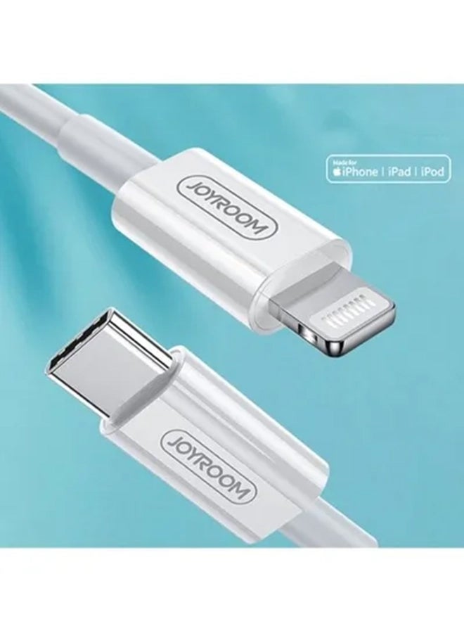 جوي روم - كابل شحن سريع بتقنية PD من Type-C إلى لايتنينج وحاصل على شهادة MFi أبيض - Image 1