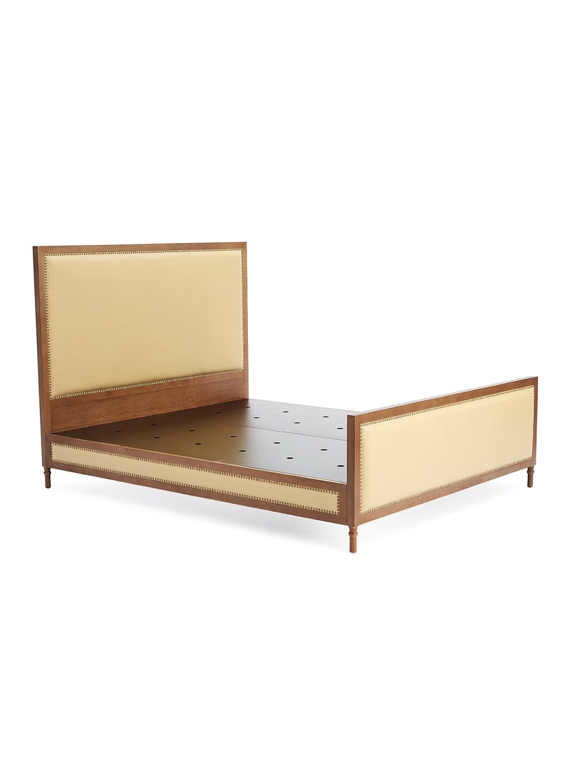 ebb & flow - Bed Frame Luxurious - Queen Size Bed - Elegant Stud Collection - Luxurious Home Sand 166 x 208 x 110cm - Image 1