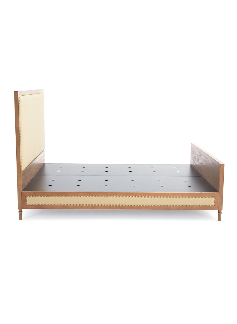 ebb & flow - Bed Frame Luxurious - Queen Size Bed - Elegant Stud Collection - Luxurious Home Sand 166 x 208 x 110cm - Image 1