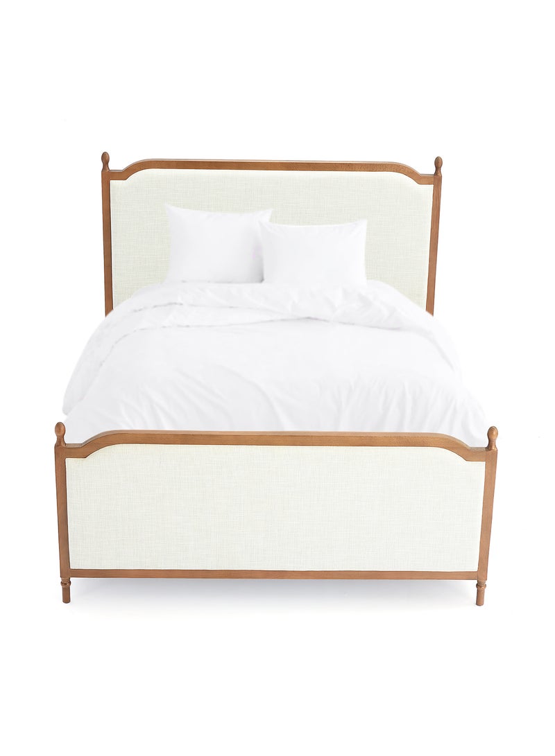 ebb & flow - Bed Frame Luxurious - King Size Bed - Elegant Stud Collection - Luxurious Home Brown/off white 186 x 208 x 110cm - Image 1