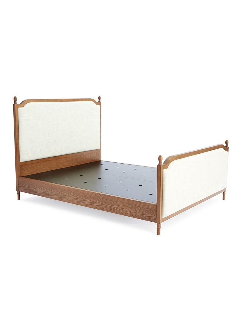 ebb & flow - Bed Frame Luxurious - King Size Bed - Elegant Stud Collection - Luxurious Home Brown/off white 186 x 208 x 110cm - Image 1