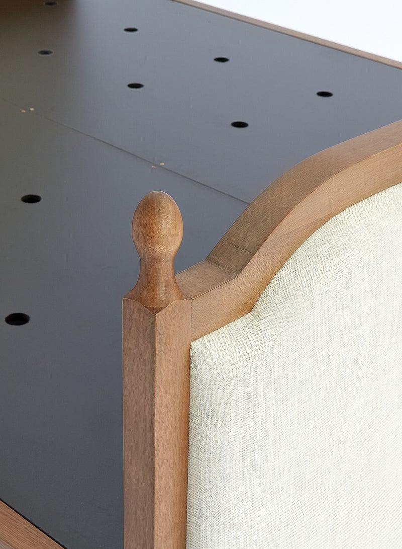 ebb & flow - Bed Frame Luxurious - King Size Bed - Elegant Stud Collection - Luxurious Home Brown/off white 186 x 208 x 110cm - Image 1