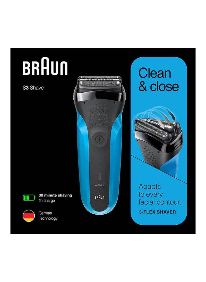 BRAUN - 310s Wet & Dry Electric Rechargeable Shaver Blue - Image 1
