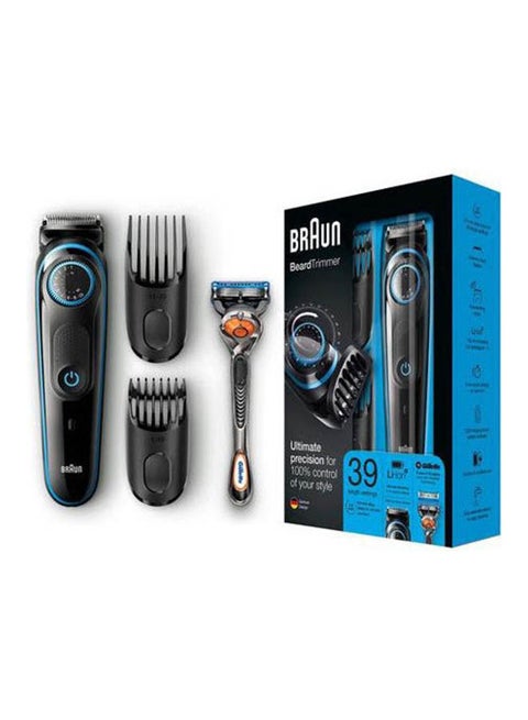 Beard Trimmer BT5040 With Precision Dial, 2 Combs And Gillette Fusion5 ProGlide Razor Black